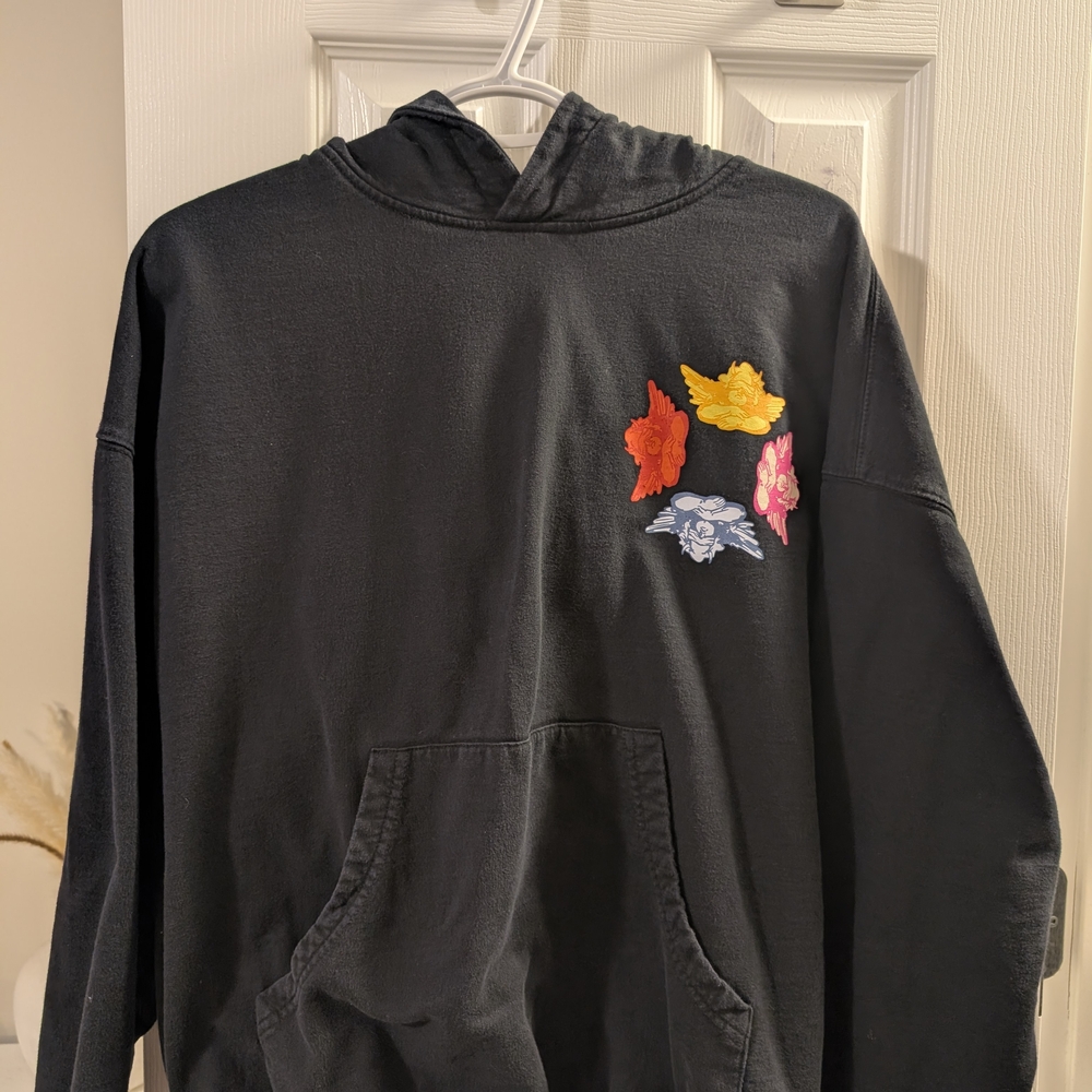 Boys Lie Black Hoodie with Floral Accents